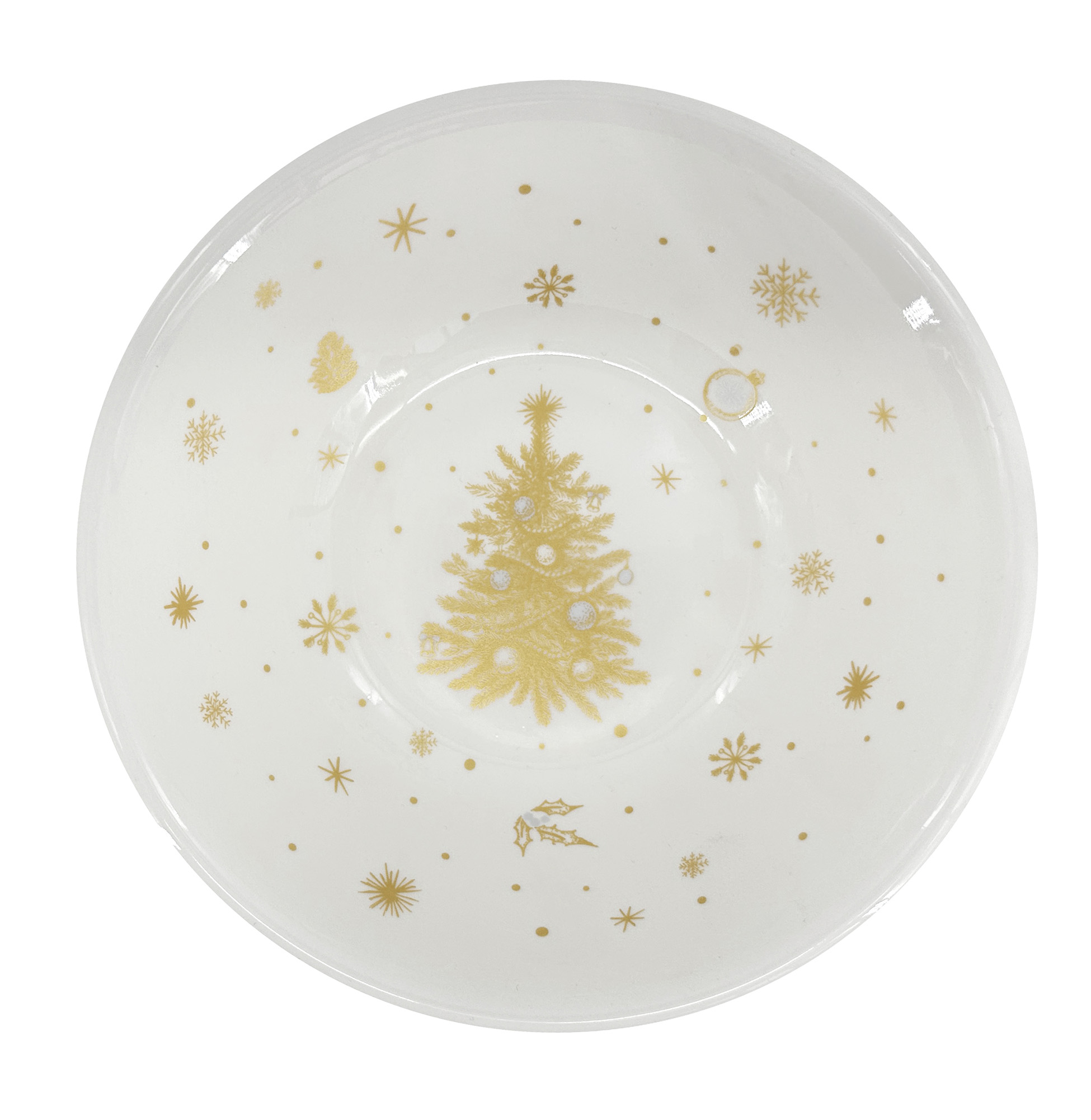 7347-00-82 vánoční porcelánová miska se zlatým dekorem na polévku, saláty